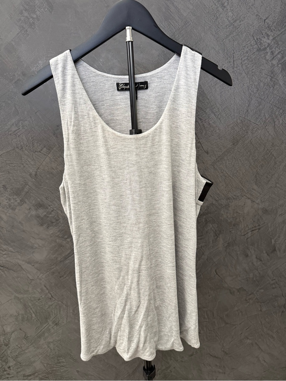 Elizabeth and James Light Gray Scoop Neck Tank with leather racer back size M